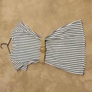 Shein Girls 11-12 yr Black + White Stripe Dress